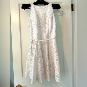 White floral mini dress